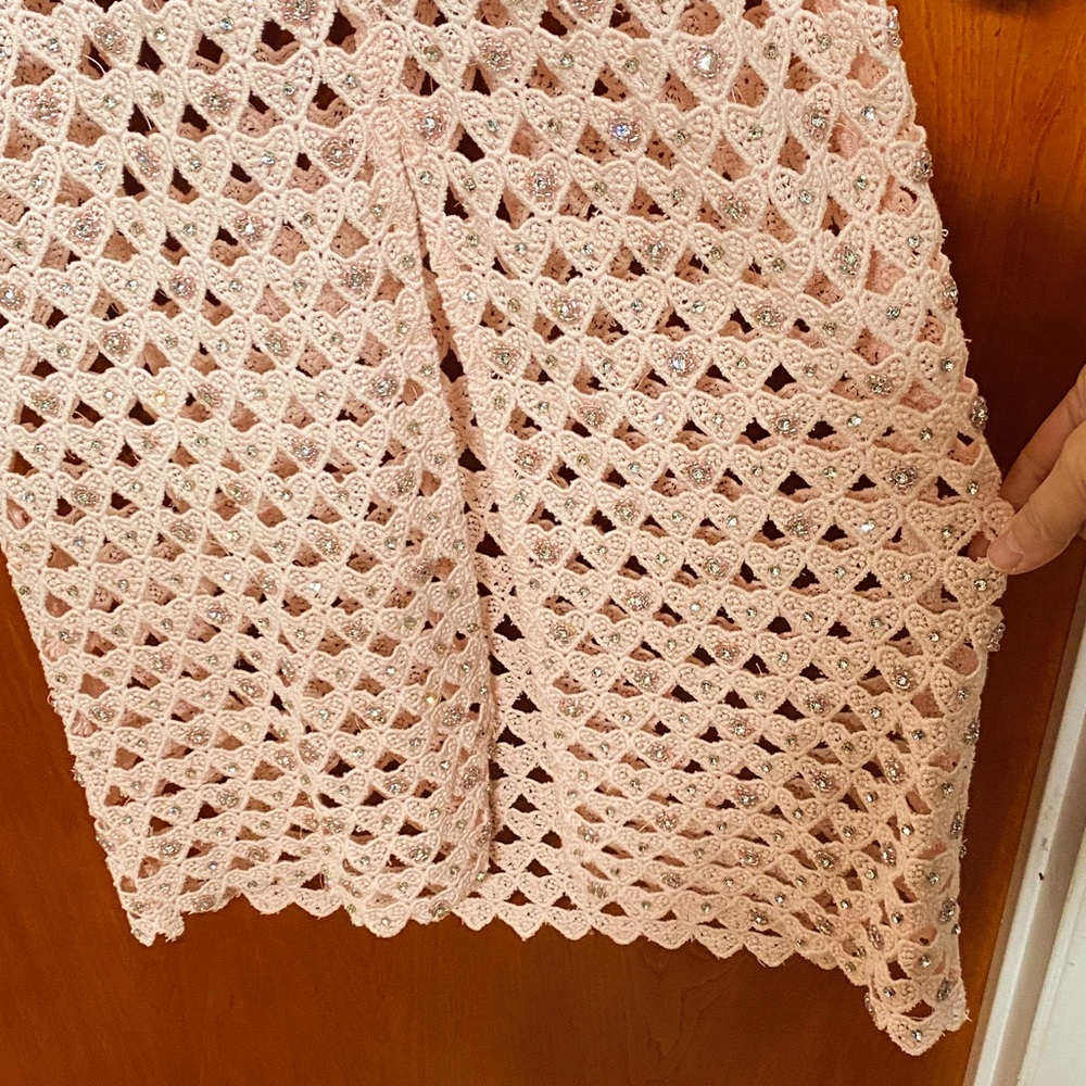 LoveShackFancy Embellished Crocheted Cotton Midi-Dress size 2 - Picture 10 of 15
